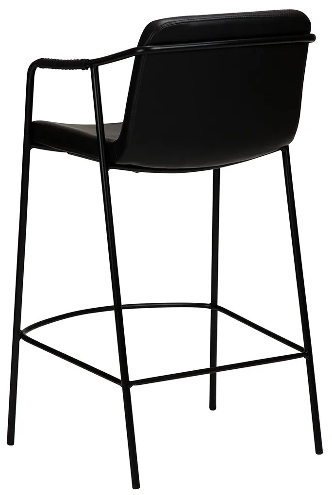 Dan-Form Boto Lage Barkruk Minimalistisch Design Zwart Kunstleer