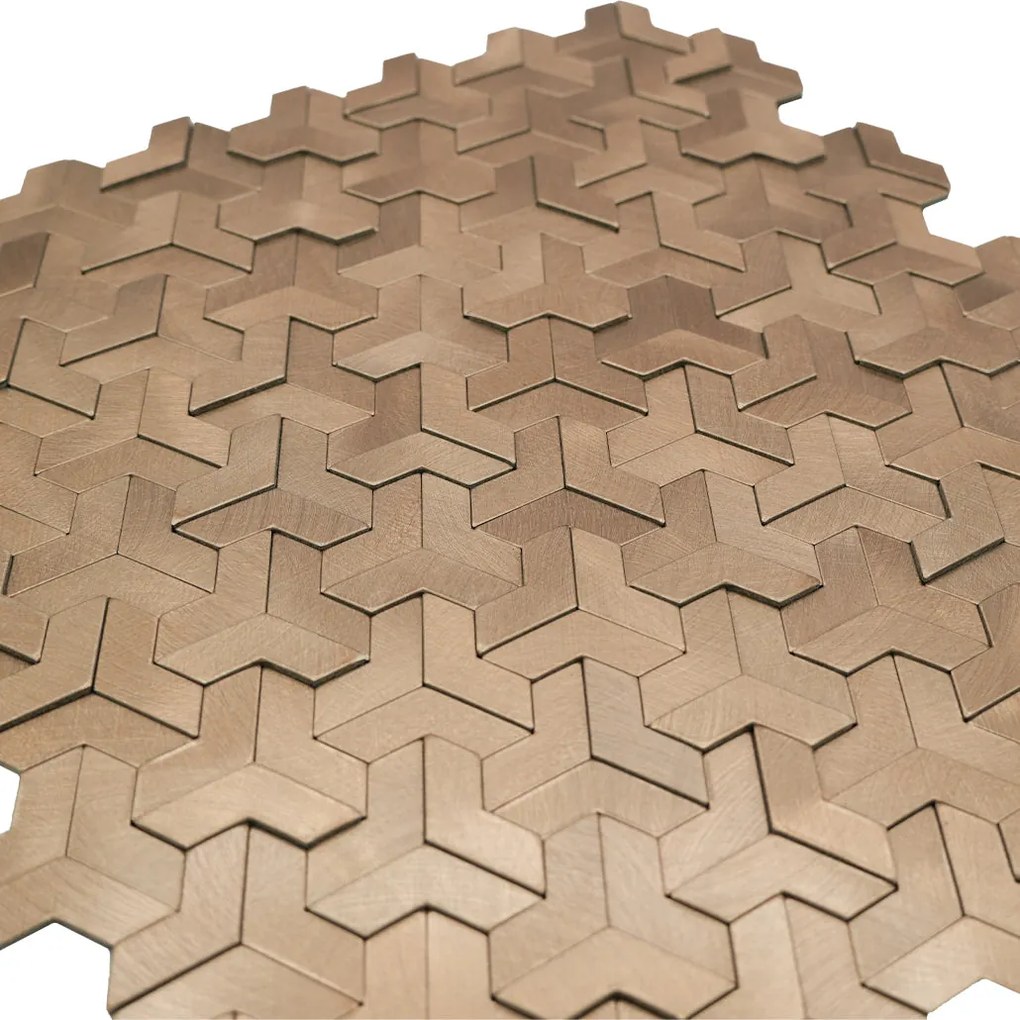 Zelfklevende Mozaïektegels Metaal | Trifold 3D Naturel | 30,3×28 cm | Keuken, Bad & WC