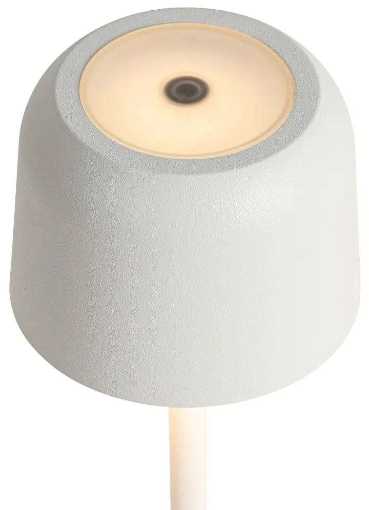 Buitenlamp met dimmer LED Tafellamp met dimmer mushroom off-white oplaadbaar incl. laadstation - Raika Modern IP65 Buitenverlichting Lamp