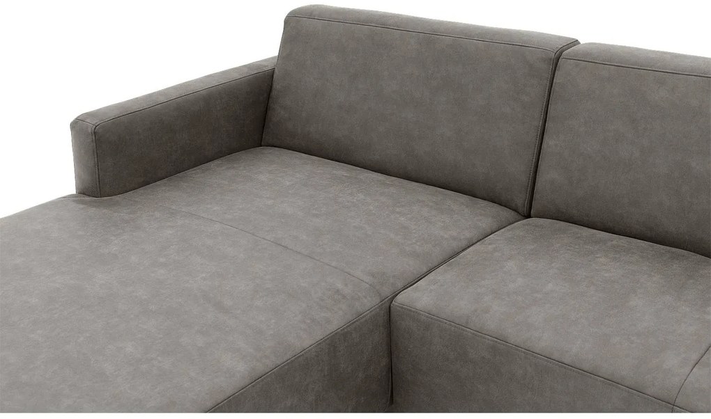 Goossens  Key West grijs, micro leer, 2-zits, modern design