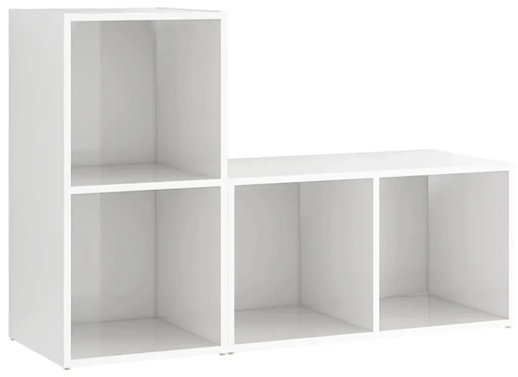 vidaXL Tv-meubelen 2 st 72x35x36,5 cm spaanplaat hoogglans wit