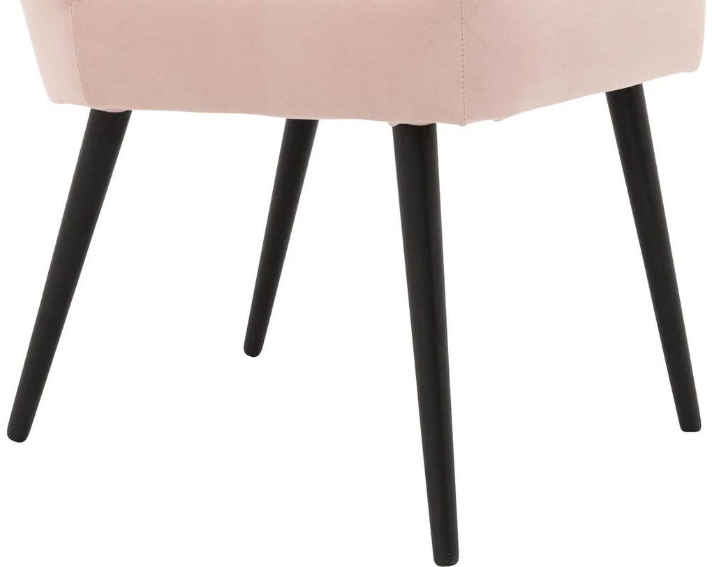 Goossens Eetkamerstoel Rob roze velvet stof leuning, urban industrieel