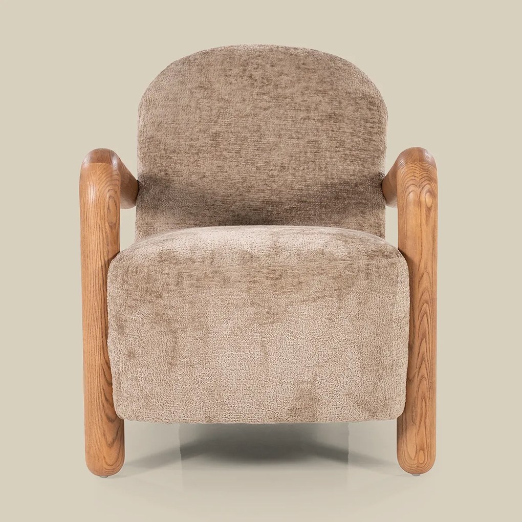 Fauteuil Met Hout Taupe