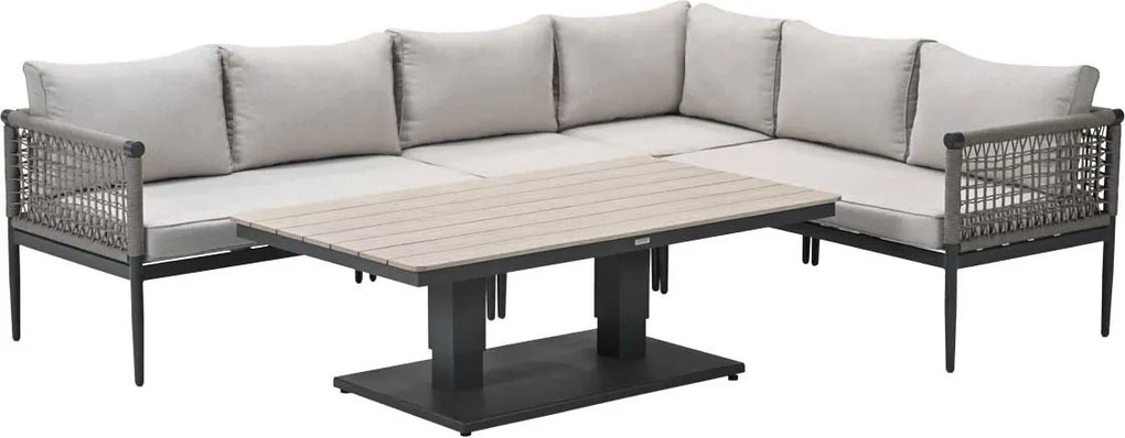 Garden Impressions Burela - Brugge lounge dining set 5-delig rechts - taupe