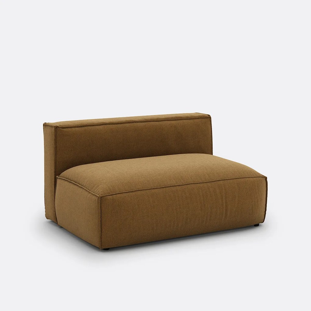 Modulaire 2-zits zitbank van getextureerde stof, Seven