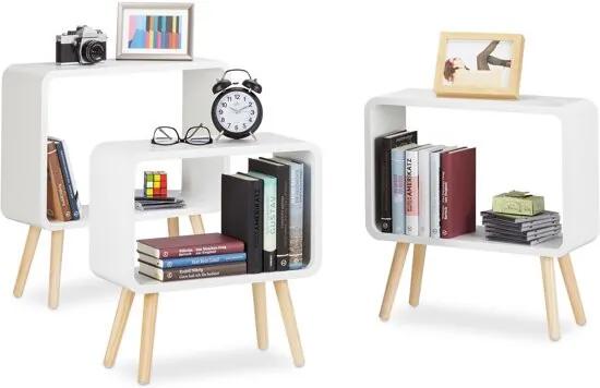 Boekenkast klein - set van 3 stuks - cube kast - boekenrek - nachtkastje - kubus wit
