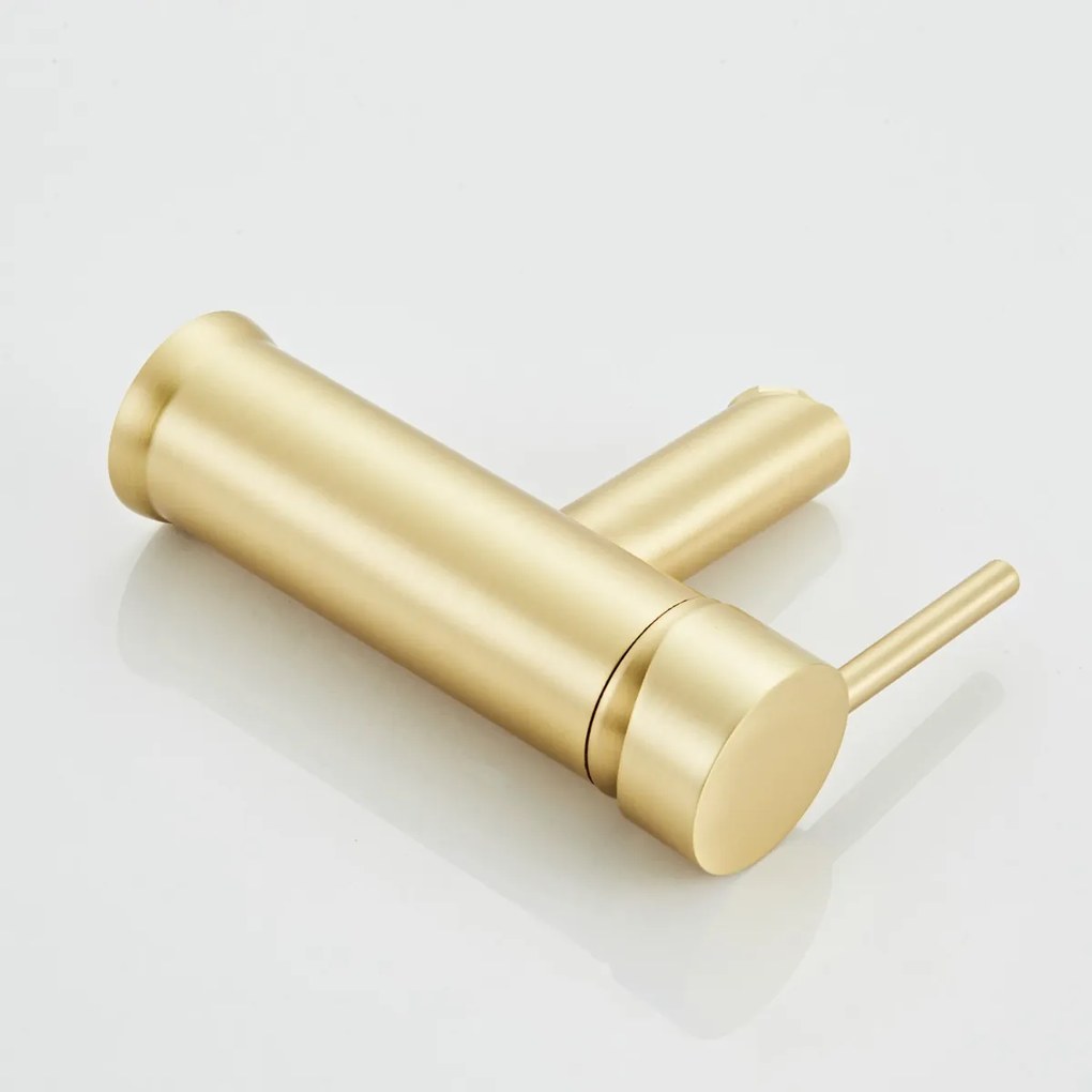 Saniclear Brass wastafelkraan geborsteld messing mat goud