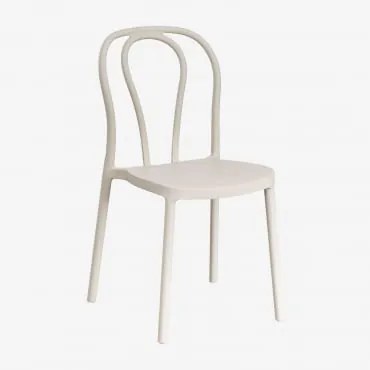 Set Van 2 Stapelbare Eetkamerstoelen In Polypropyleen Mizzi Tapioca Beige - Sklum