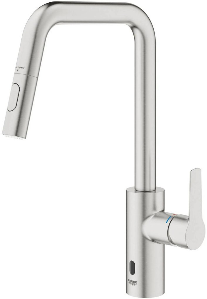 Grohe Start E keukenmengkraan met handmatige en touch-free bediening supersteel