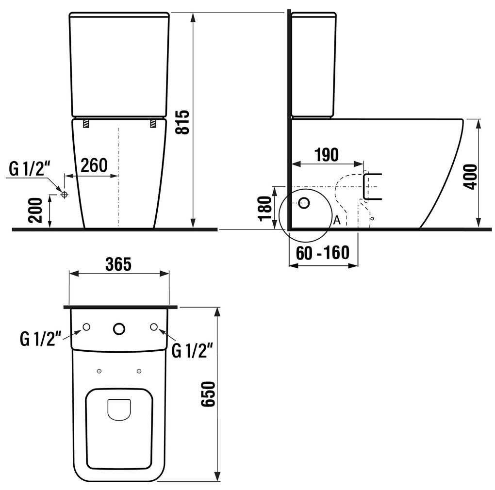 Sapho Porto randloos staand toilet met softclose zitting wit