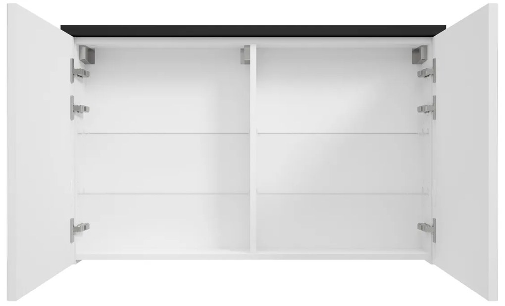 Fontana Basic spiegelkast 100cm met 2 deuren zwart mat