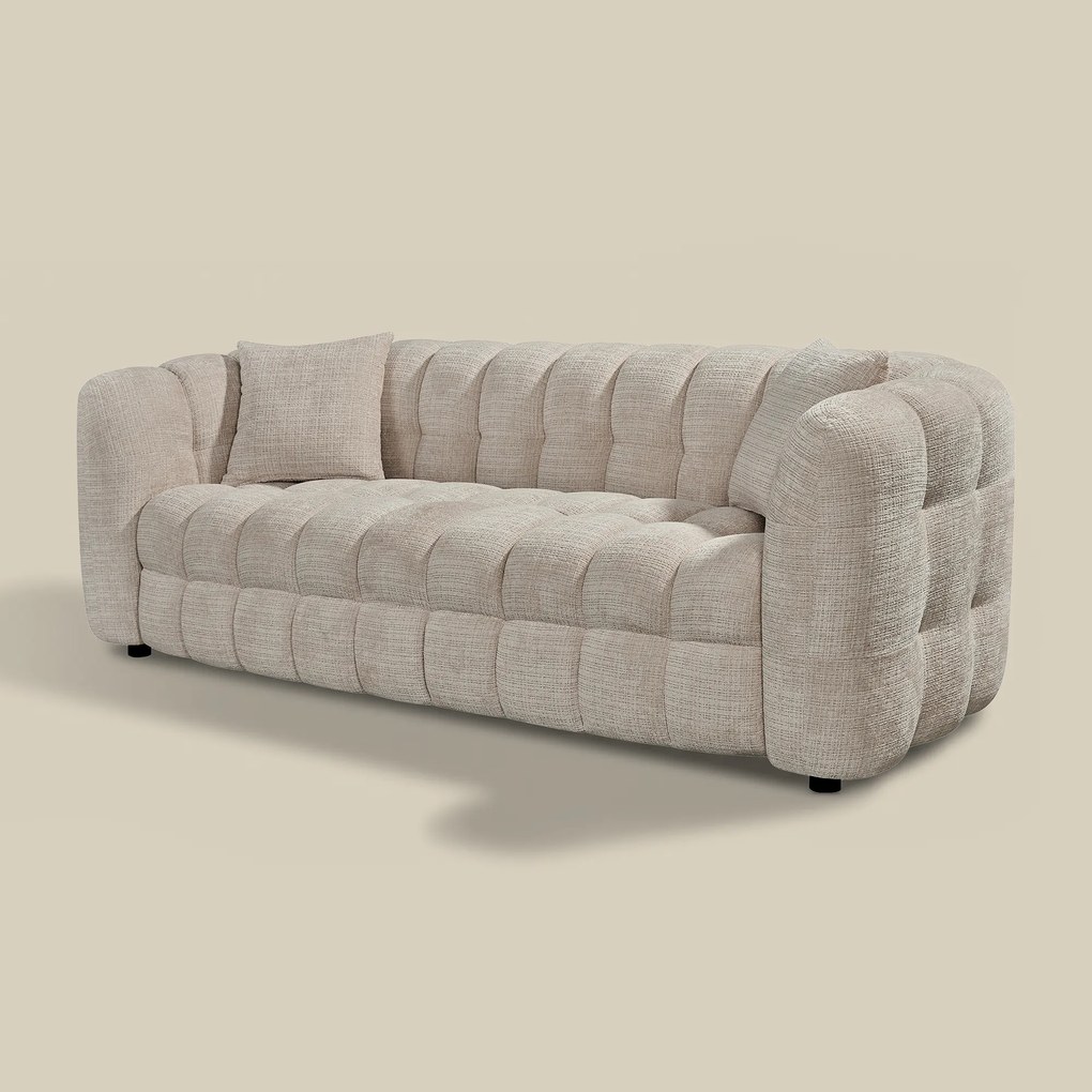 3-zits Bank Met Vakken Stiksels Beige