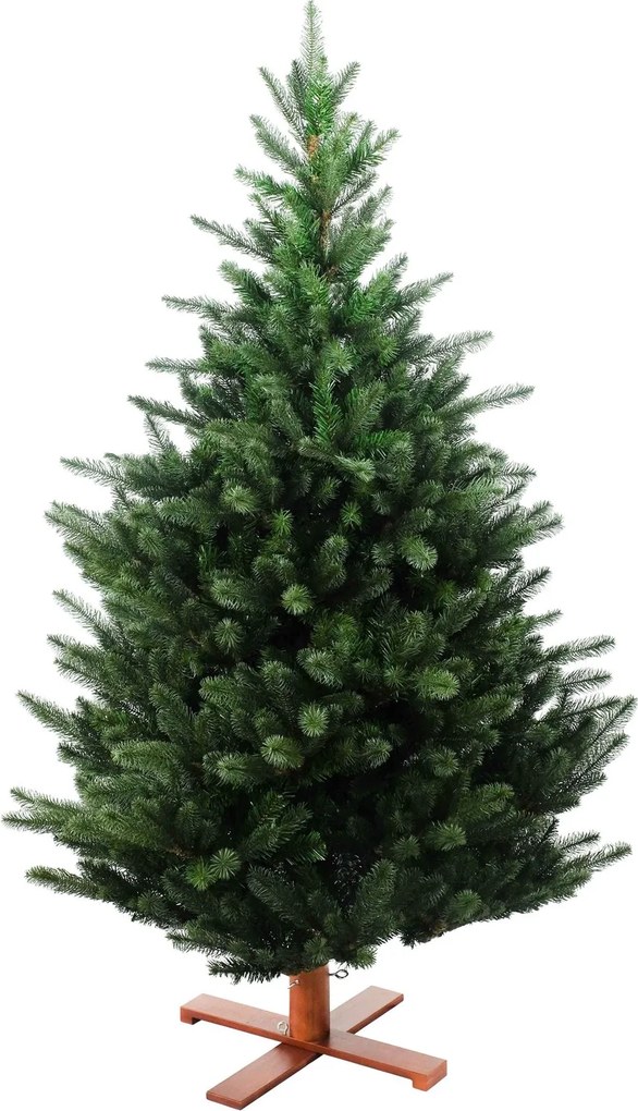 Kentucky kunstkerstboom - 183 cm - groen - Diameter 114 cm - 1.278 tips - houten voet