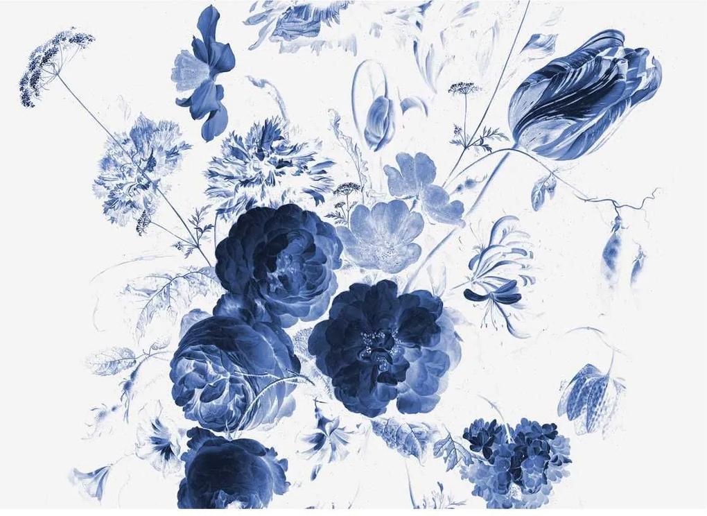 KEK Amsterdam Royal Blue Flowers I behang (6 banen)