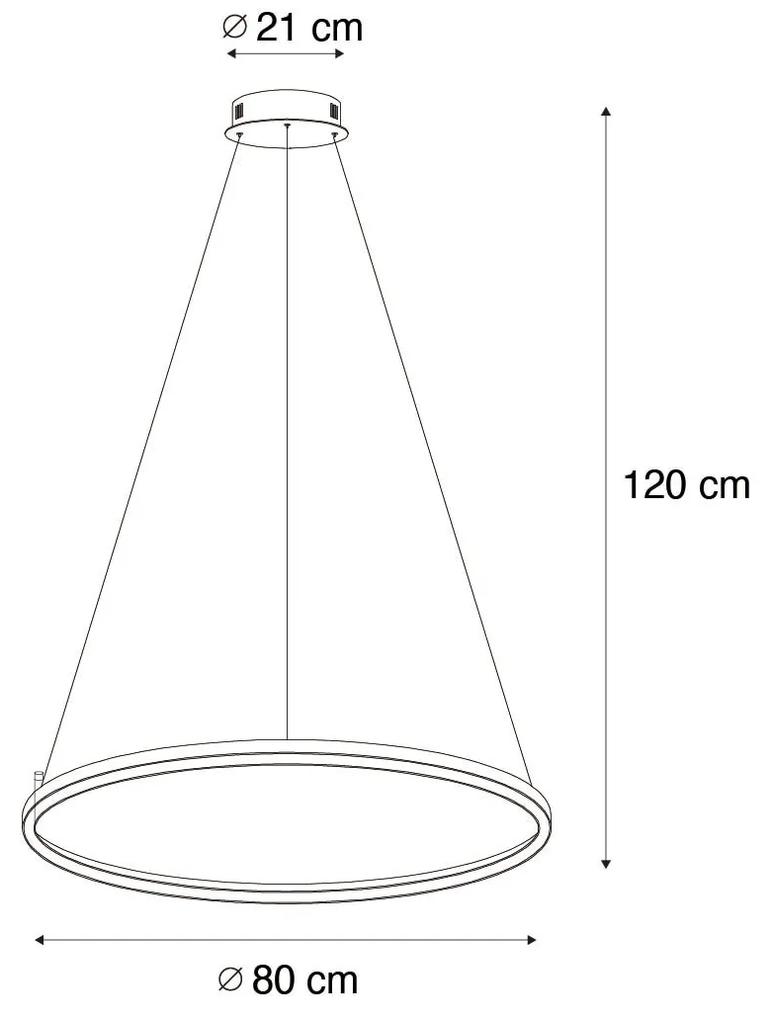 Smart hanglamp met dimmer zwart 80 cm incl. LED en RGBW - Girello Design rond Binnenverlichting Lamp