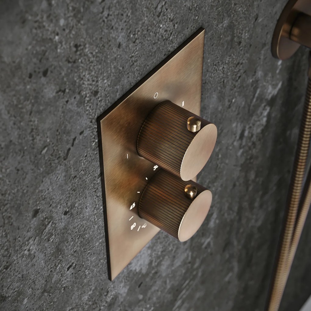 Saniclear Antique Stripes Pro inbouw badkraan met vrijstaande uitloop verouderd messing