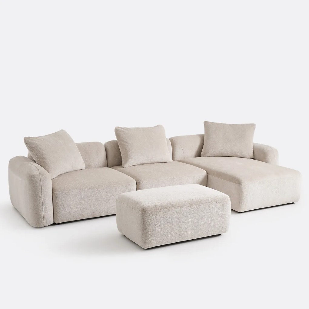 Hoekelement links voor modulaire bank, jacquard chenille, AMAD