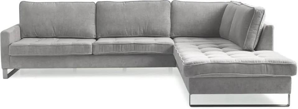 Rivièra Maison - West Houston Corner Sofa Chaise Longue Right, velvet, platinum - Kleur: grijs