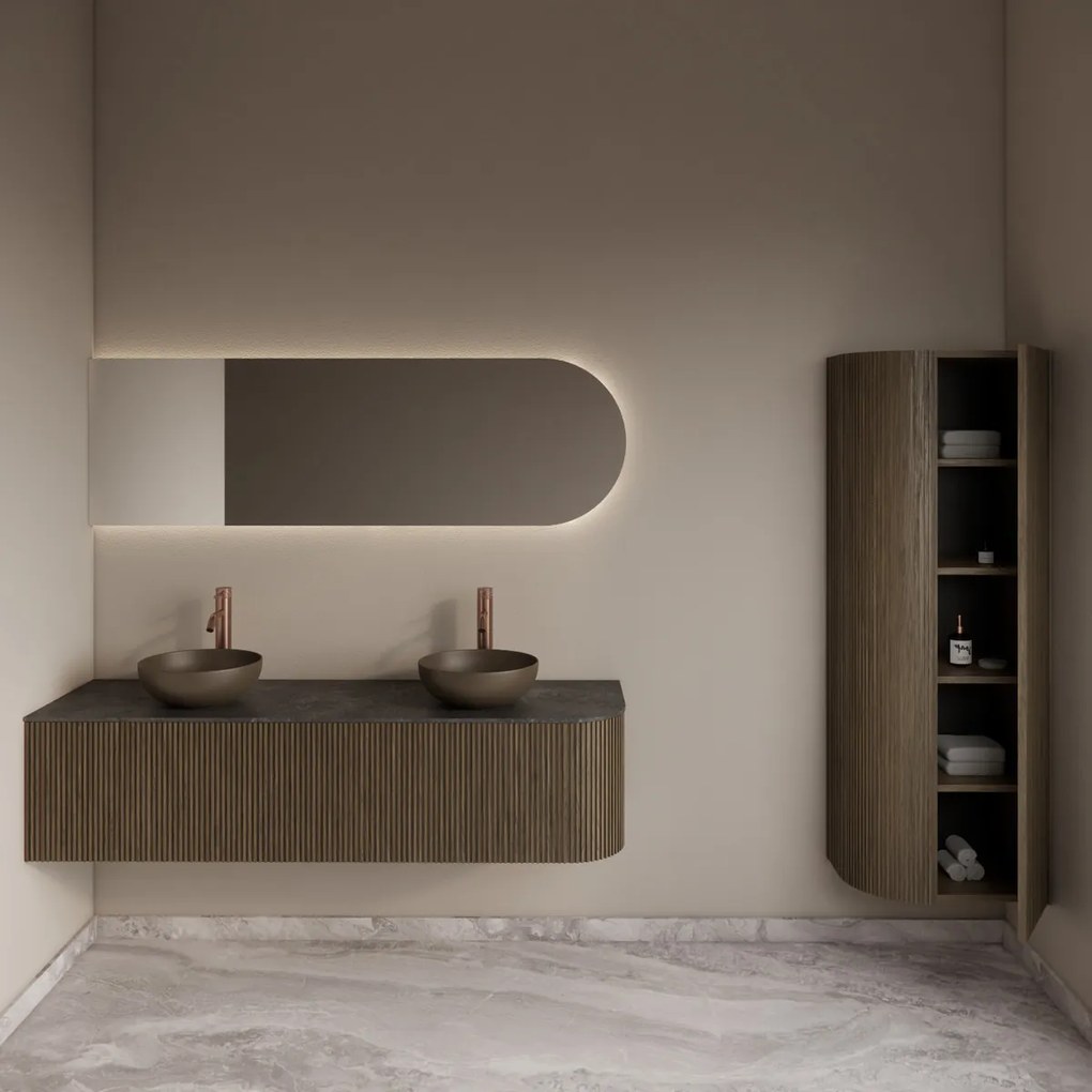 Gliss Design Alluro kolomkast 160cm met ronding links ash grey