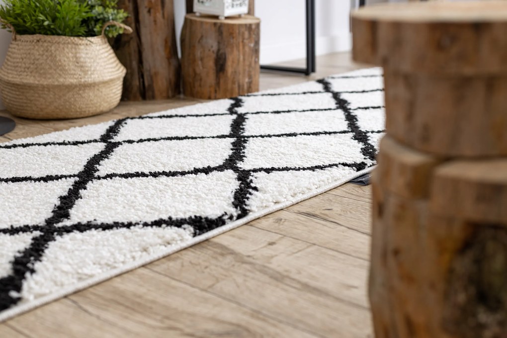 Tapijt, Vloerbekleding BERBER CROSS wit - voor keuken, naar de gang