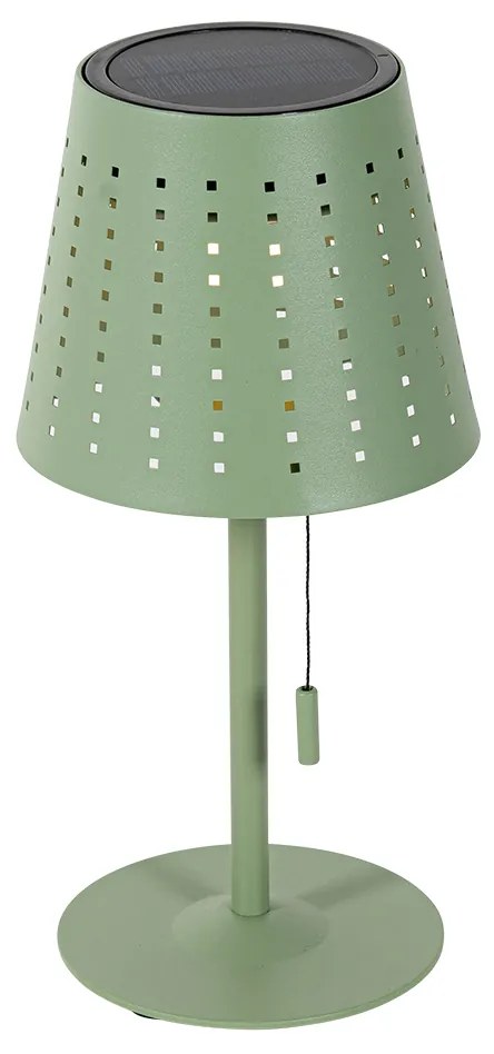 Buiten tafellamp groen incl. LED 3-staps dimbaar oplaadbaar en solar - Ferre Design IP44 Buitenverlichting