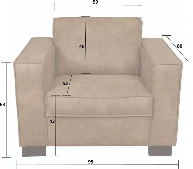 Fauteuil - Shuffle - stof Missouri antraciet 02