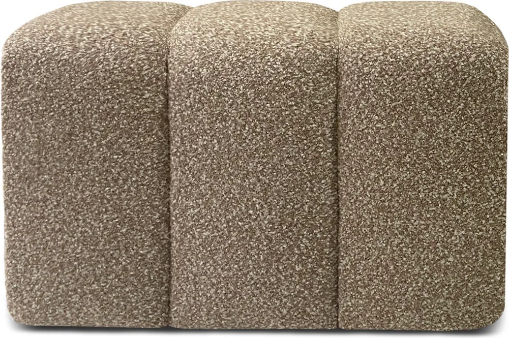 Halbankje Zachte Stof Taupe 72 Cm