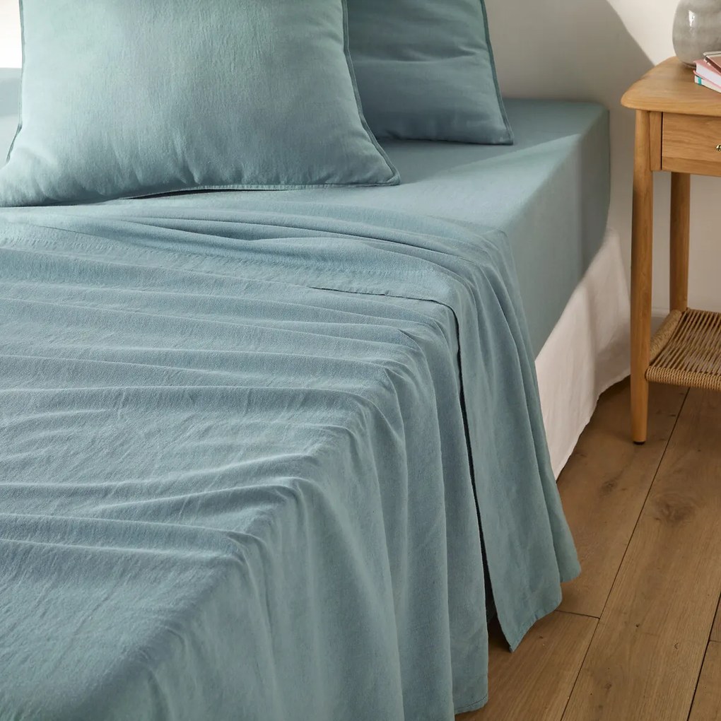 Plat laken in gewassen katoen/linnen, Marnie