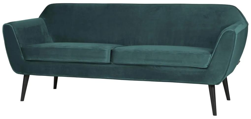 Woood Rocco sofa 187 cm fluweel teal - Katoen polyester - Woood - Industrieel & robuust