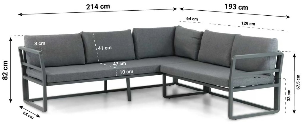 Dining Loungeset 5 personen Aluminium Grijs  Domani Furniture Beatrice