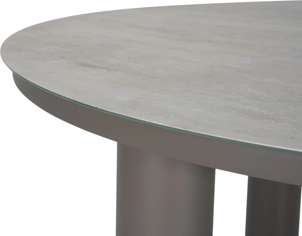 Dining Tuintafel rond 150 cm met lazy susan Taupe Arancia