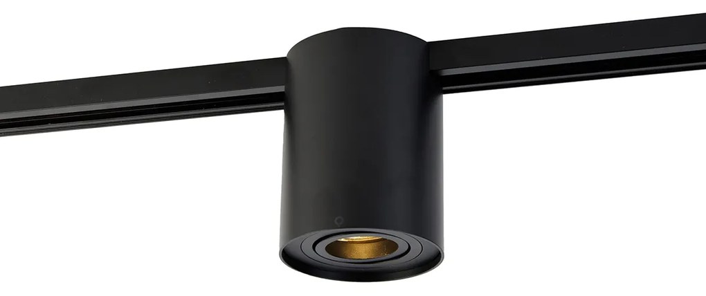 Moderne 1-fase railSpot / Opbouwspot / Plafondspot zwart - Iconic Rondoo Up Modern GU10 Binnenverlichting Lamp