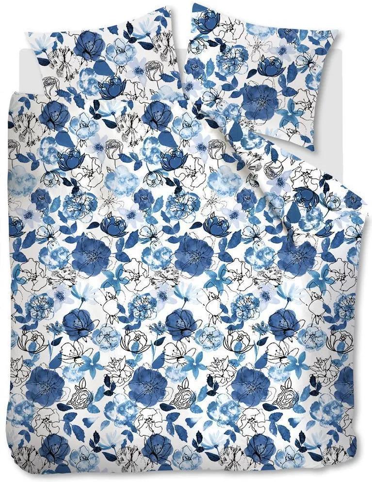 Beddinghouse | Dekbedovertrekset Floral Sketch lits-jumeaux: breedte 240 cm x 200/220 cm + 2 x 60 blauw dekbedovertreksets katoen bed & bad beddengoed