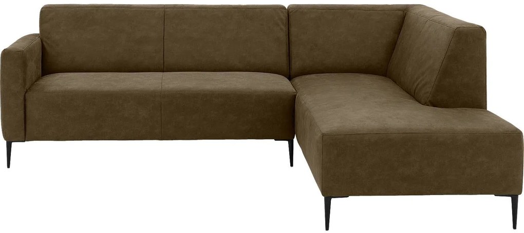 Goossens  Key West groen, micro leer, 2,5-zits, modern design met ligelement rechts