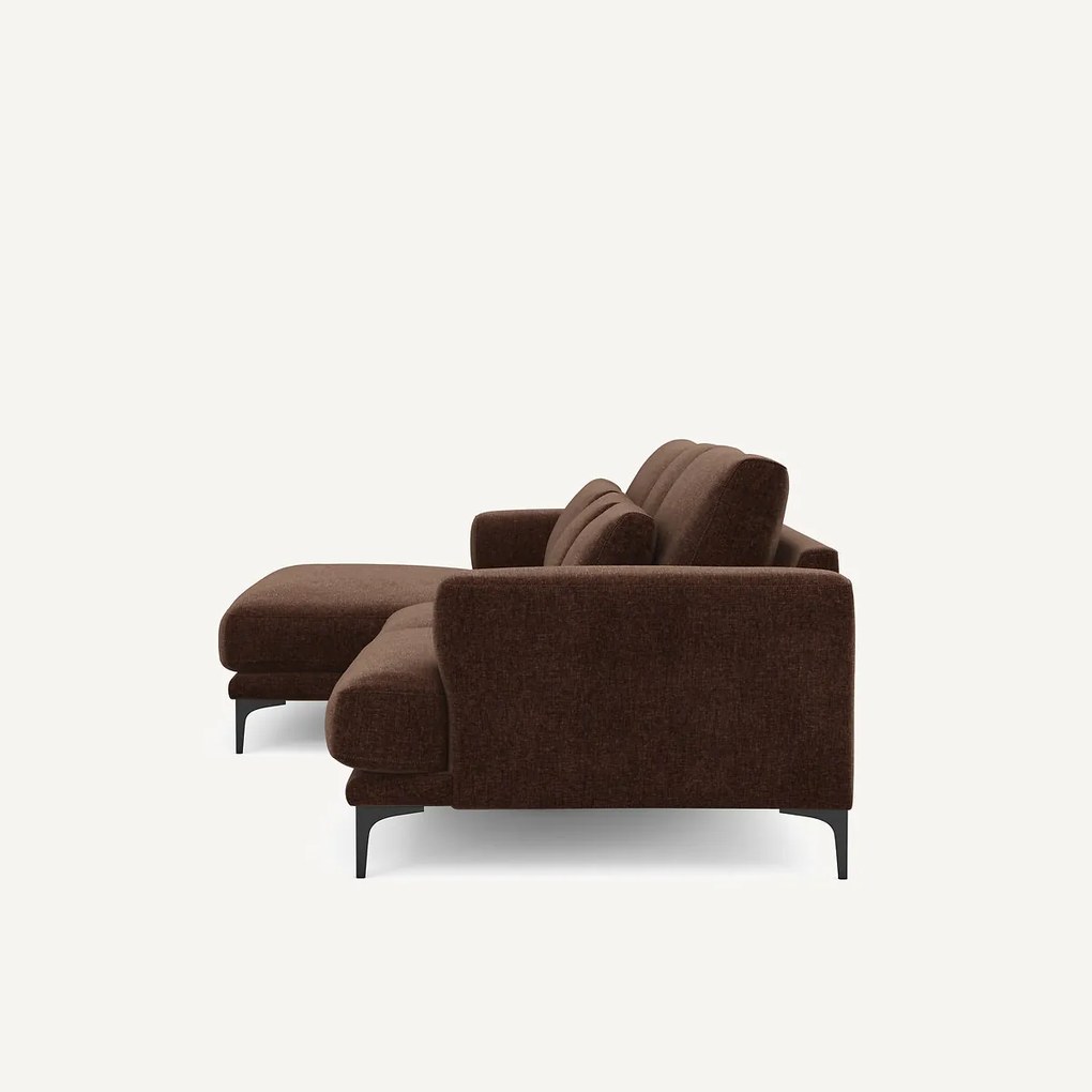 XL hoekbank links in chenille fluweel, MARSILE