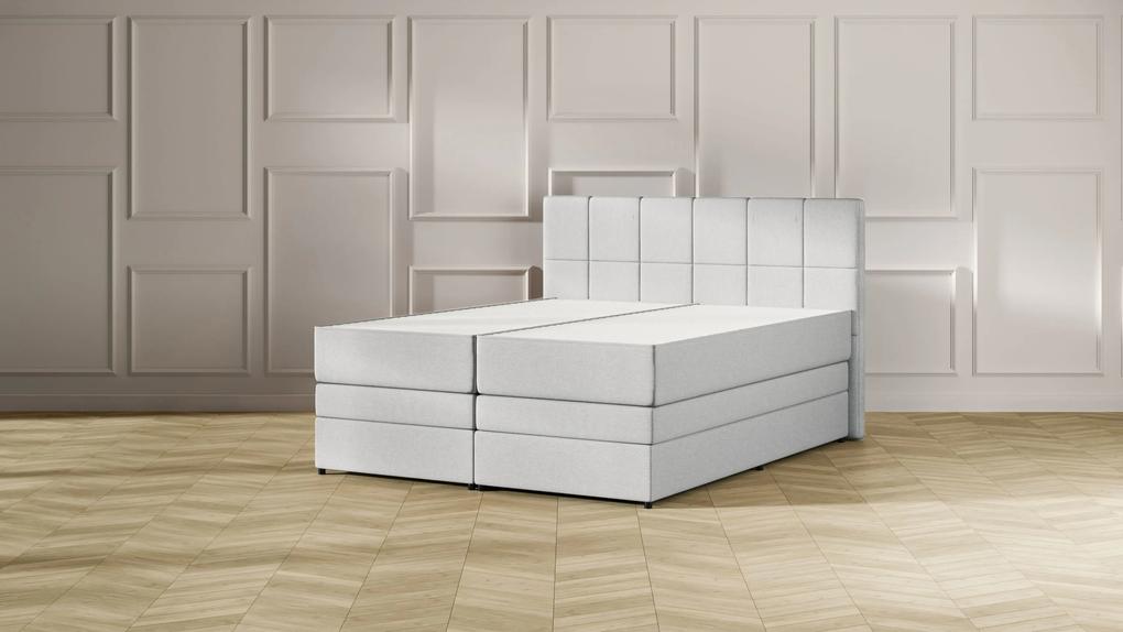 Emma Deluxe Storage Boxspring 180x200cm - Lichtgrijs - Elegant Hoofdbord