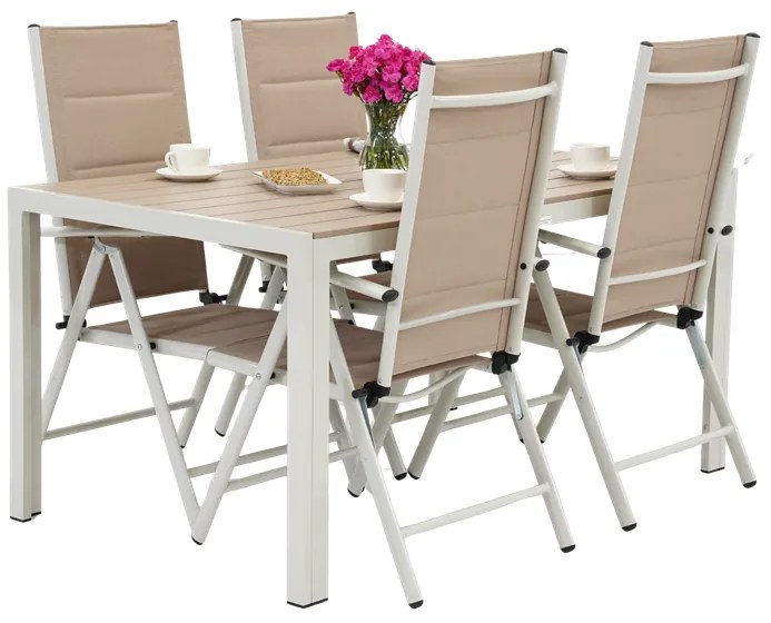 Verona polywood aluminium tuinset voor 4 personen Garden Point beige