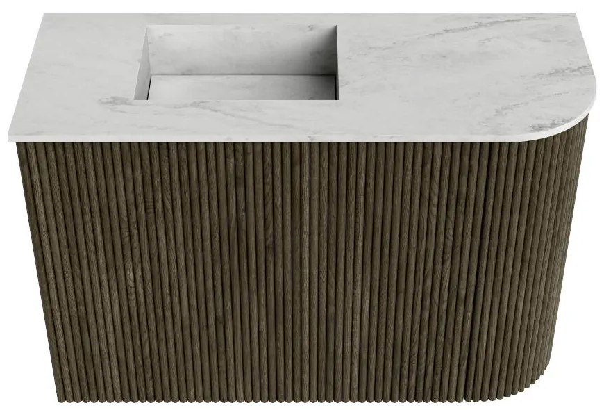 Mondiaz Joya DLux 60cm toiletmeubel ronding rechts shadow met wastafel faye links zonder kraangat opalo
