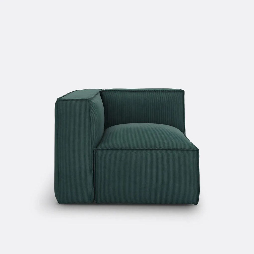 Hoekelement voor modulaire bank, in ribfluweel, Seven