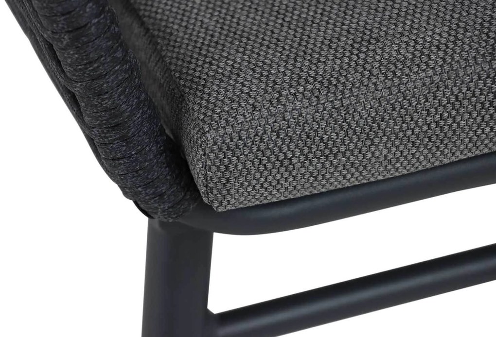 Tuinset Ronde Tuintafel 4 personen 120 cm Aluminium/wicker Grijs Coco Antoni/Vienna