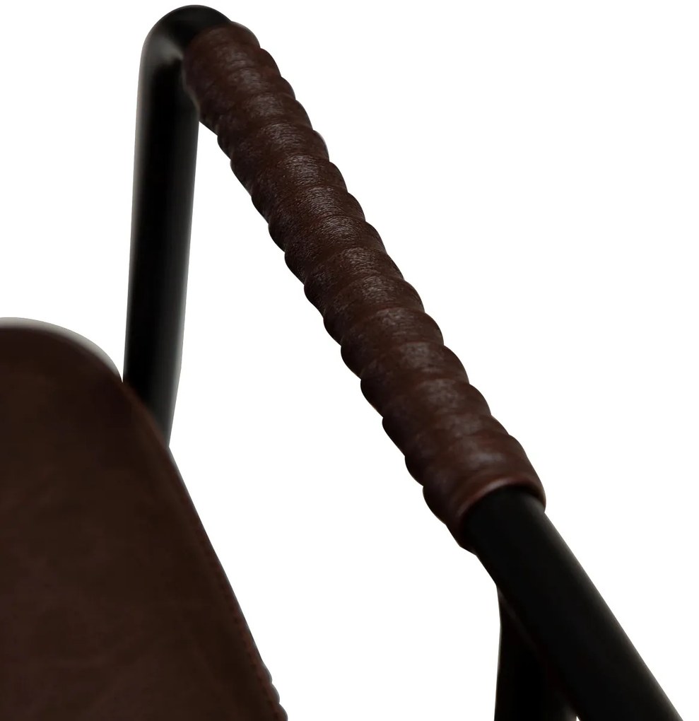 Dan-Form Boto Hoge Barkruk Minimalistisch Design Cocoa Kunstleer