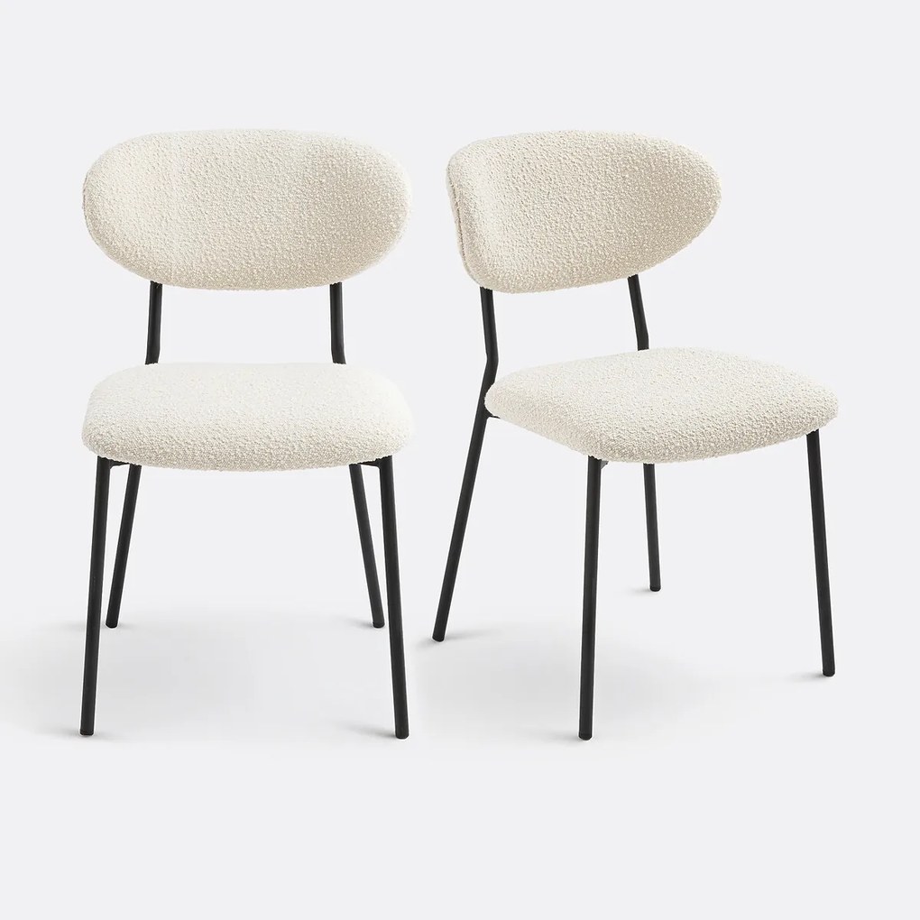 Set van 2 stoelen in bouclé stof, Galmo