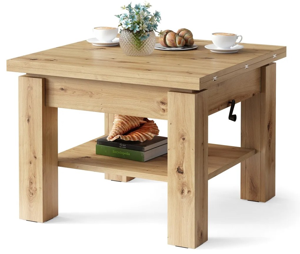 CLEO ARTISAN EIK, UITSCHUIFBARE SALONTAFEL