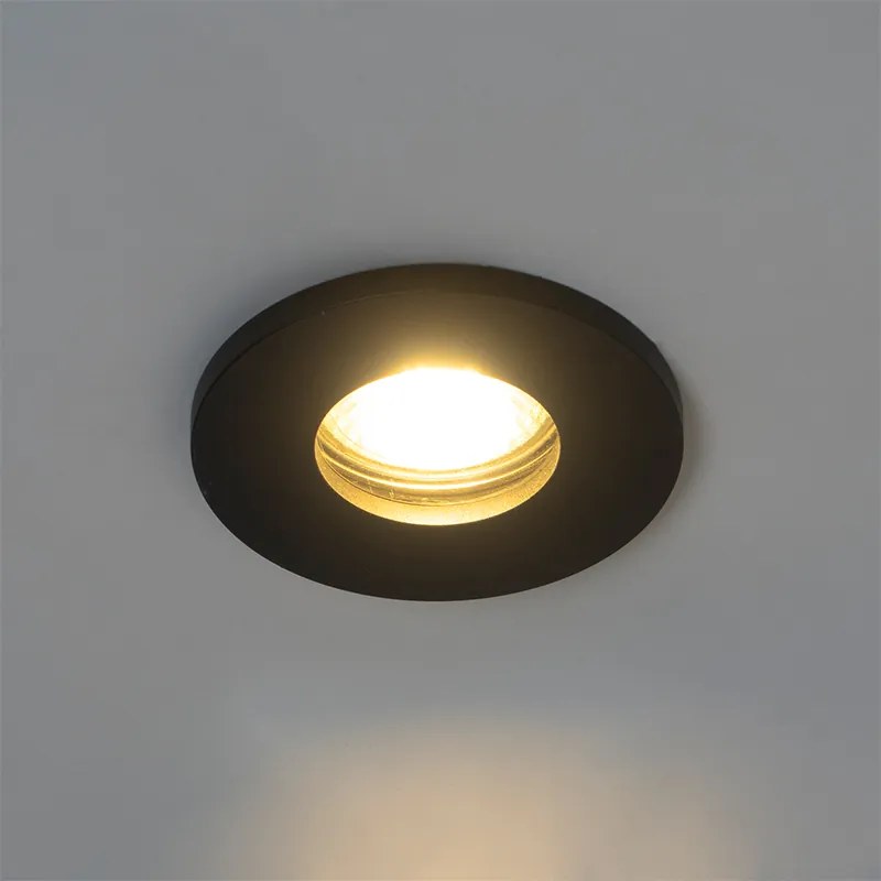 Set van 6 Moderne badkamer inbouwspot zwart - Shed