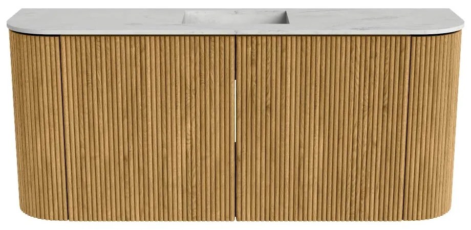 Mondiaz Joya DLux 95cm toiletmeubel ronding links/rechts oak met wastafel faye midden 1 kraangat opalo