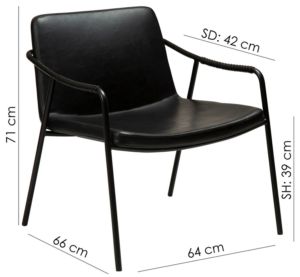 Dan-Form Boto Design Fauteuil Zwart Kunstleer