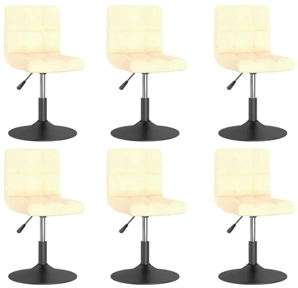 vidaXL Eetkamerstoelen draaibaar 6 st fluweel crèmekleurig
