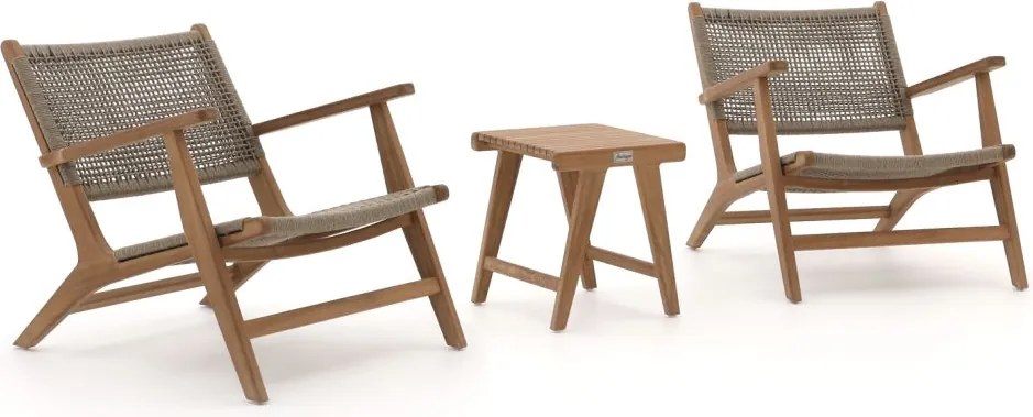 Bistro- en balkonset Bellagio  | 2 personen | Tuinset teakhout | 3-delig | Kees Smit Tuinmeubelen
