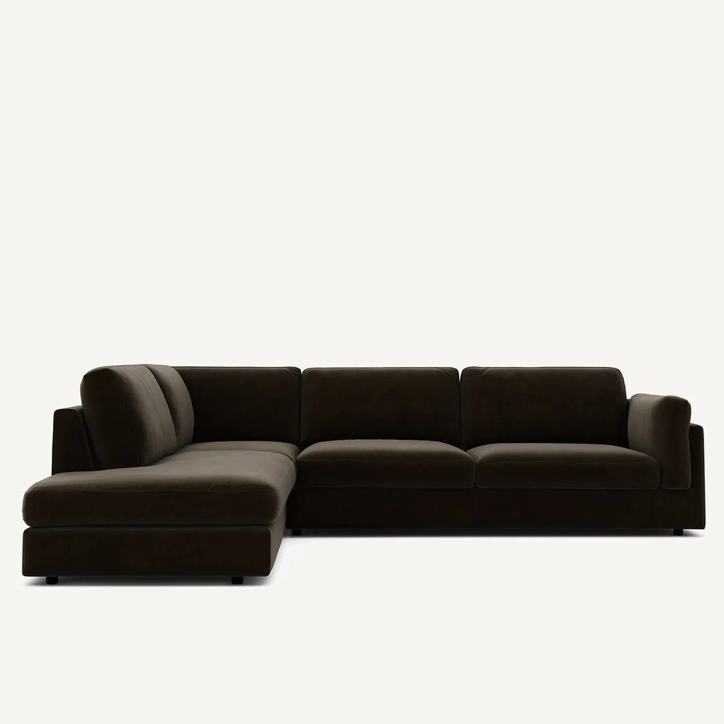 Hoekslaapbank met longchair van badstof, César