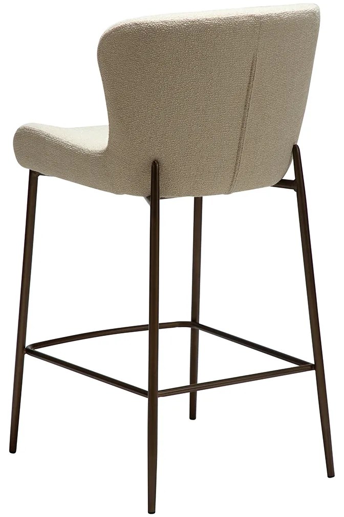 Dan-Form Glam Counter Barstoel Boucle Almond Shimmer Antique Brass
